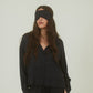 Bamboo Silk Sleep Mask & Heatless Curler Gift Set in Black