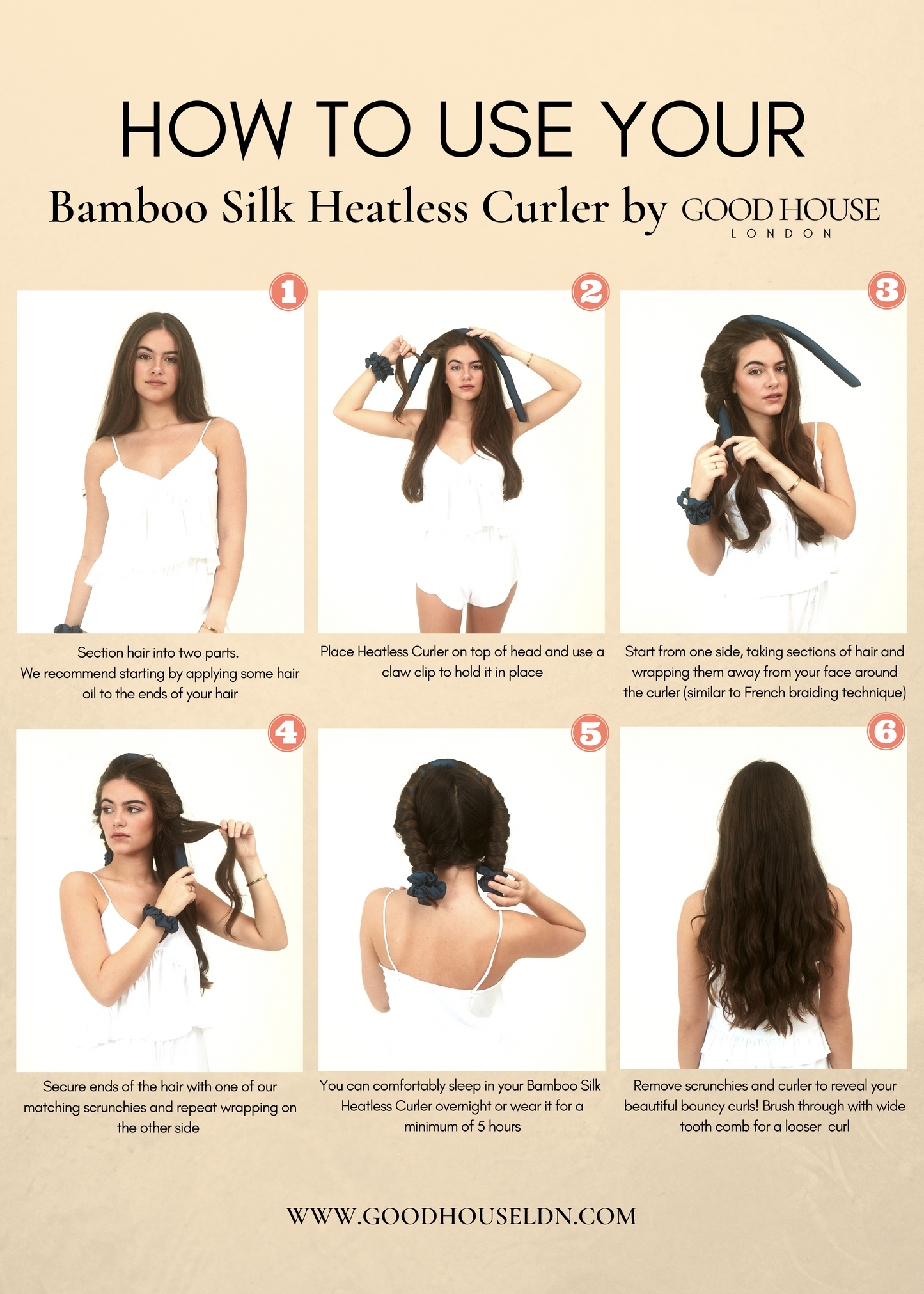 Bamboo Silk Heatless Curler Gift Set in Black - MADE TO ORDER - Pre Order 4 Weeks