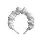 White Bridal Bamboo Silk Scrunchie Headband