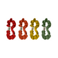 Red, Green, Yellow, Red Bamboo Silk Skinny Scrunchies Pack