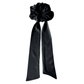 Black Bamboo Silk Ribbon Scrunchie