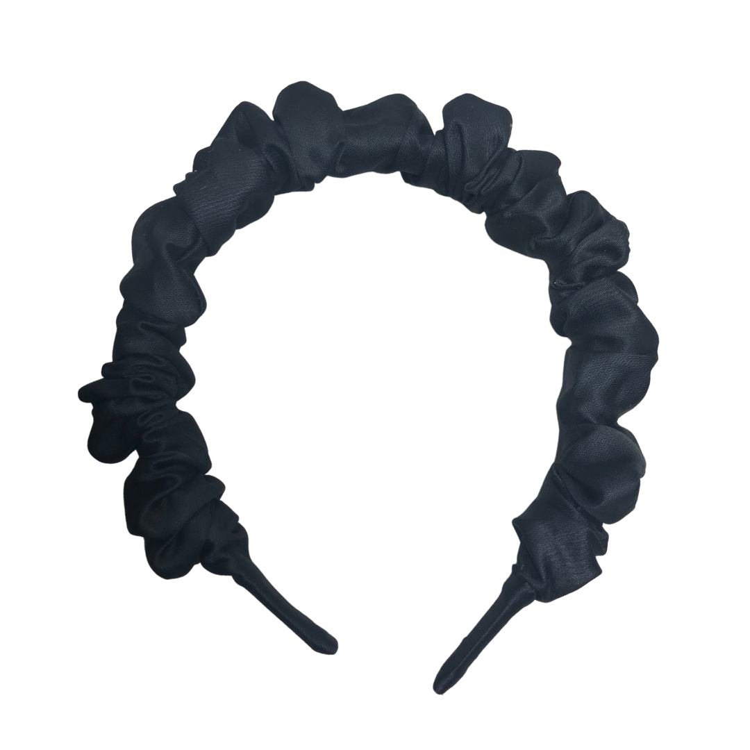 Black Bamboo Silk Scrunchie Headband