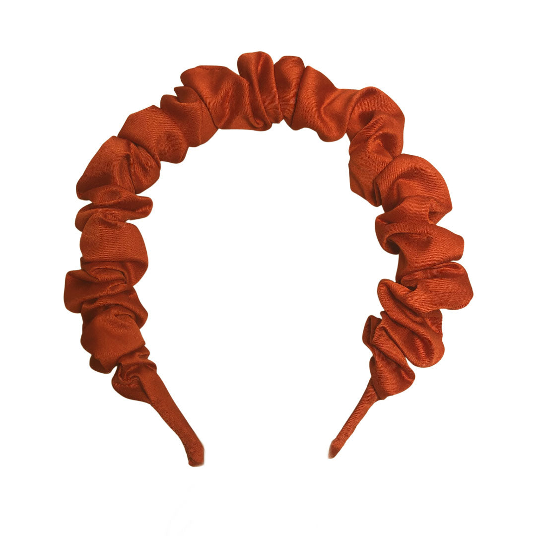 Orange Bamboo Silk Scrunchie Headband